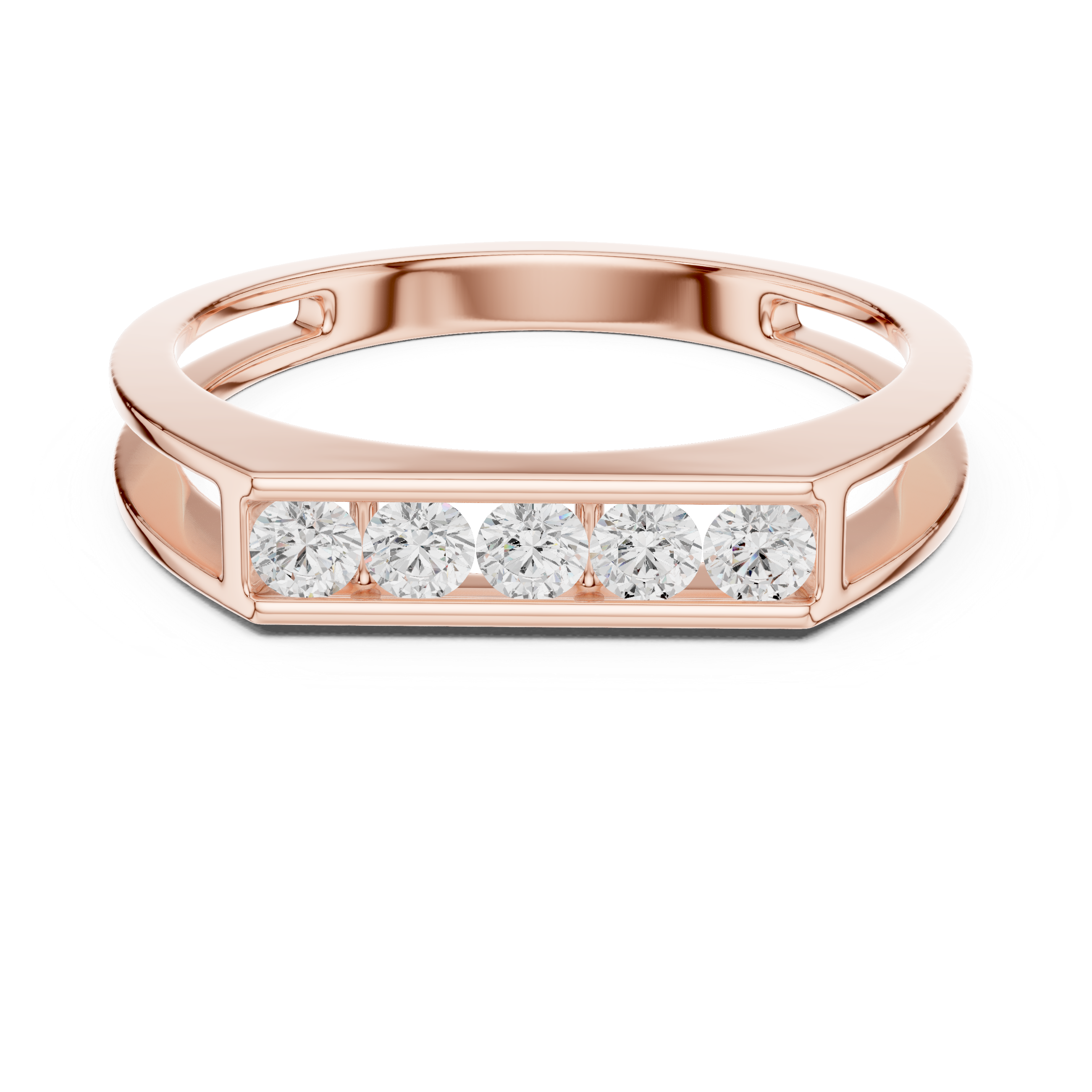 Channel Set Diamond Men's Wedding Band