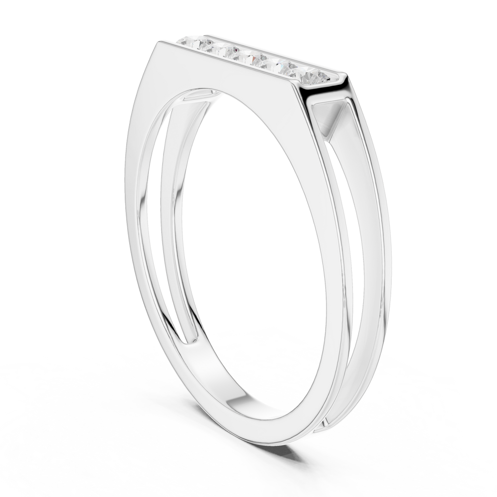 Channel Set Diamond Men's Wedding Band