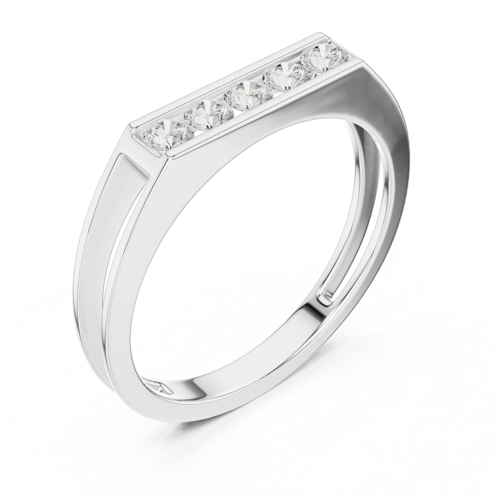 Channel Set Diamond Men's Wedding Band