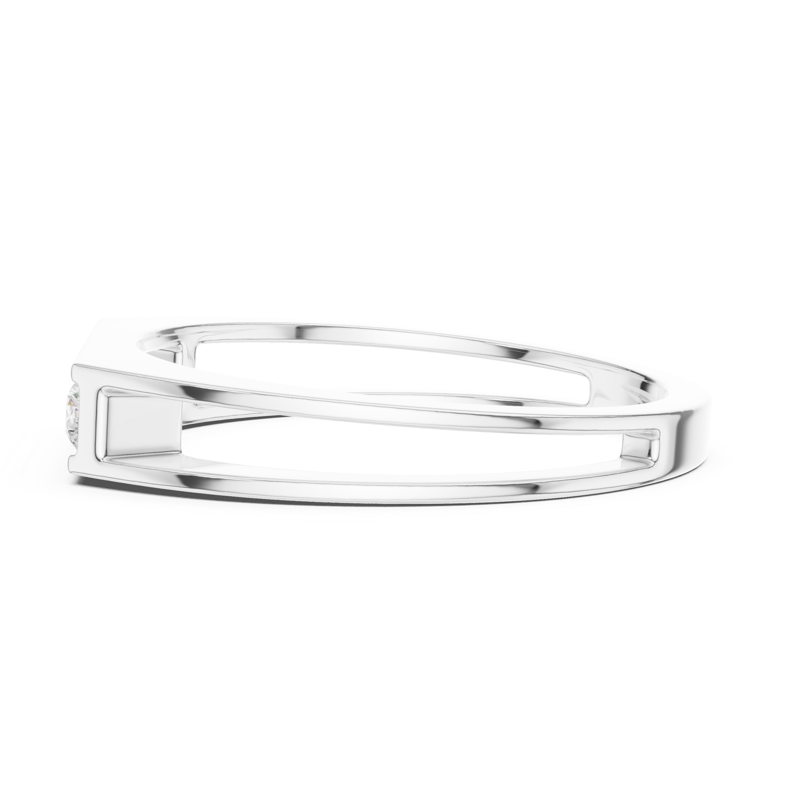 Channel Set Diamond Men's Wedding Band