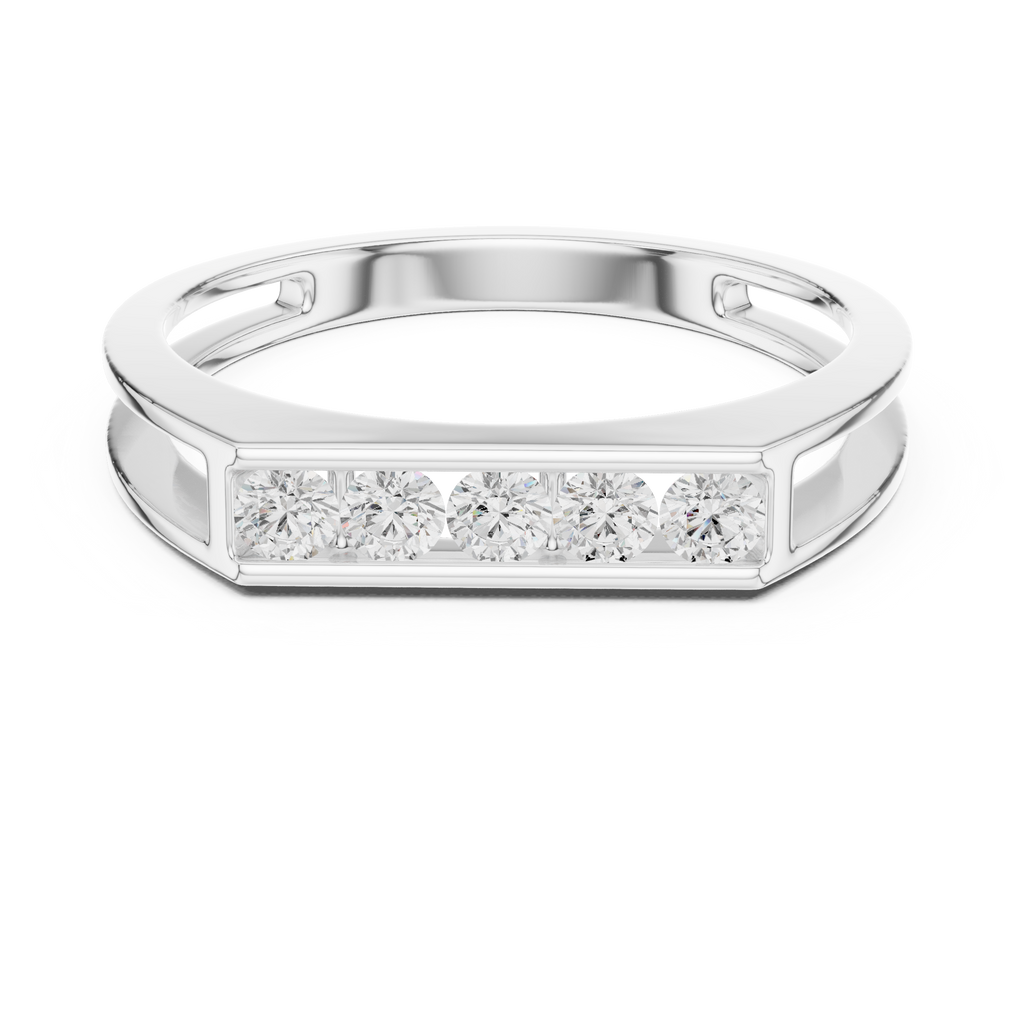 Channel Set Diamond Men's Wedding Band