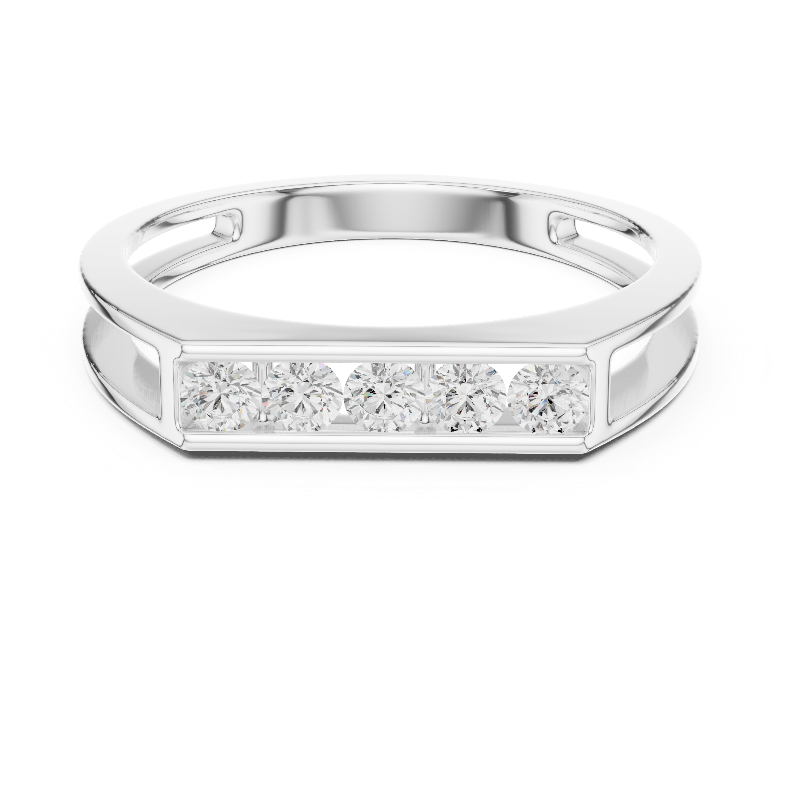 Channel Set Diamond Men's Wedding Band