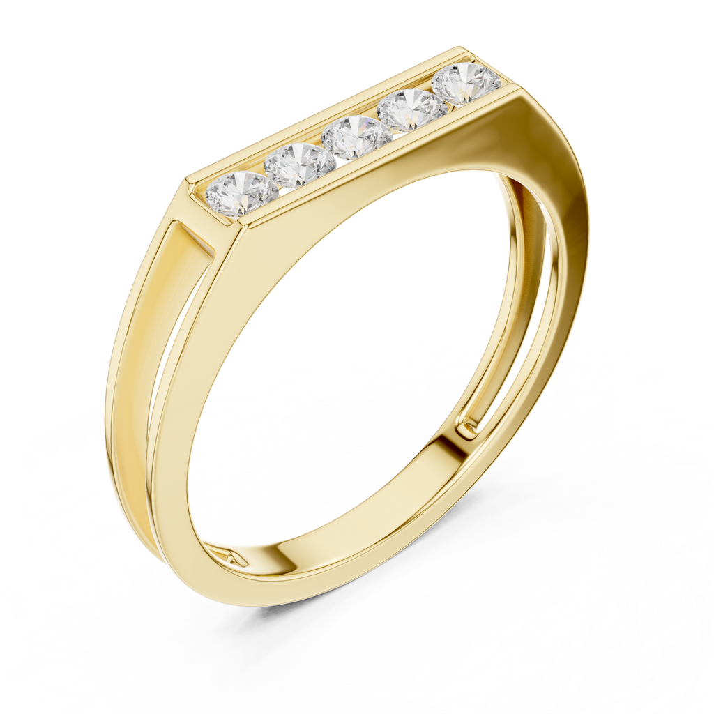 Channel Set Diamond Men's Wedding Band