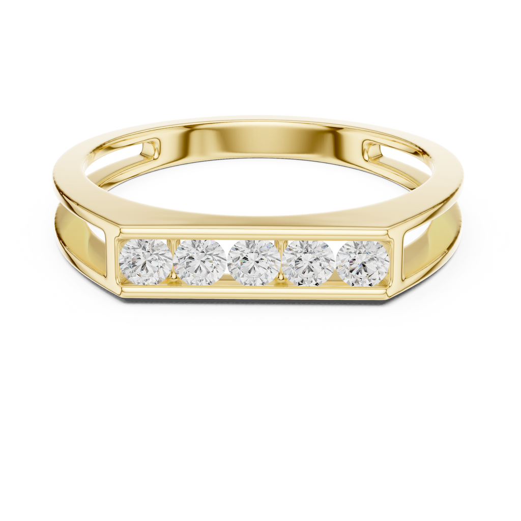 Channel Set Diamond Men's Wedding Band