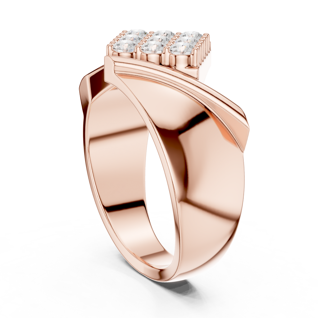 Diamond Cluster Men's Signet Ring