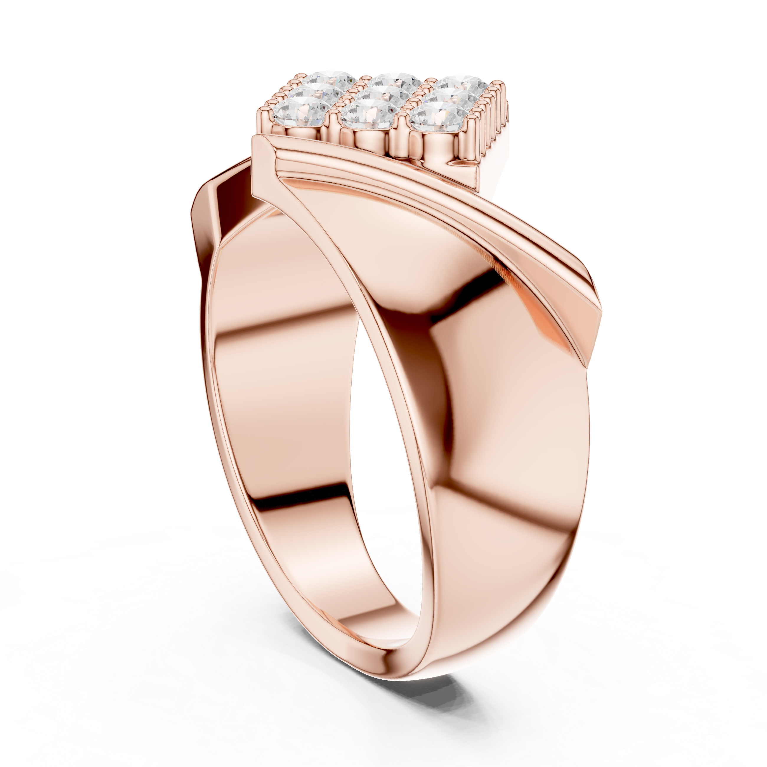 Diamond Cluster Men's Signet Ring