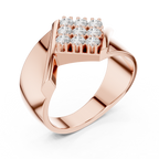 Diamond Cluster Men's Signet Ring