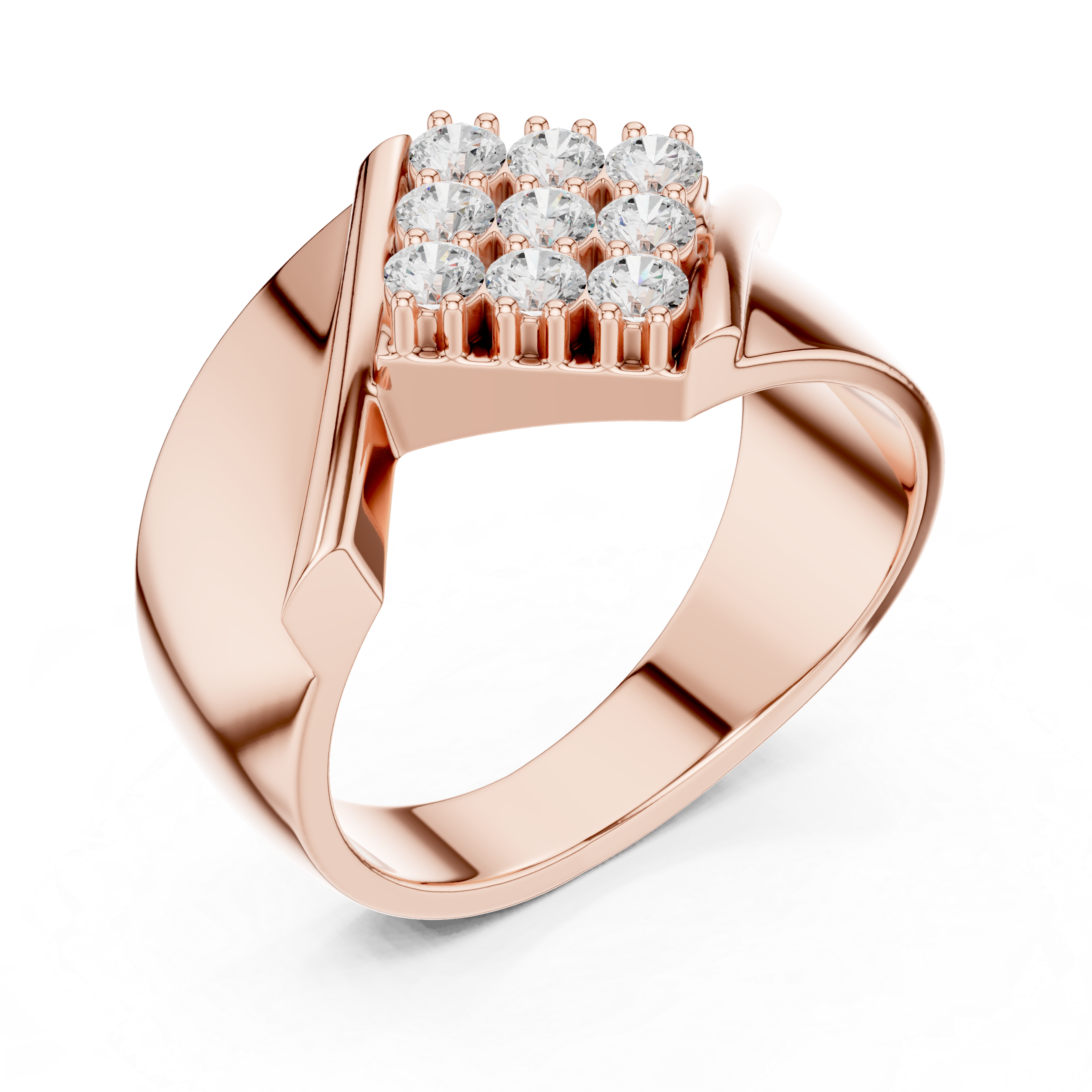 Diamond Cluster Men's Signet Ring