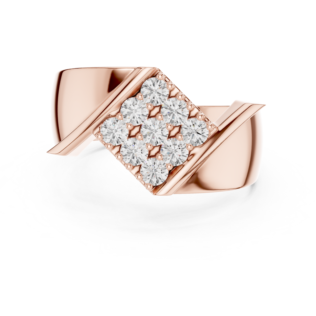 Diamond Cluster Men's Signet Ring