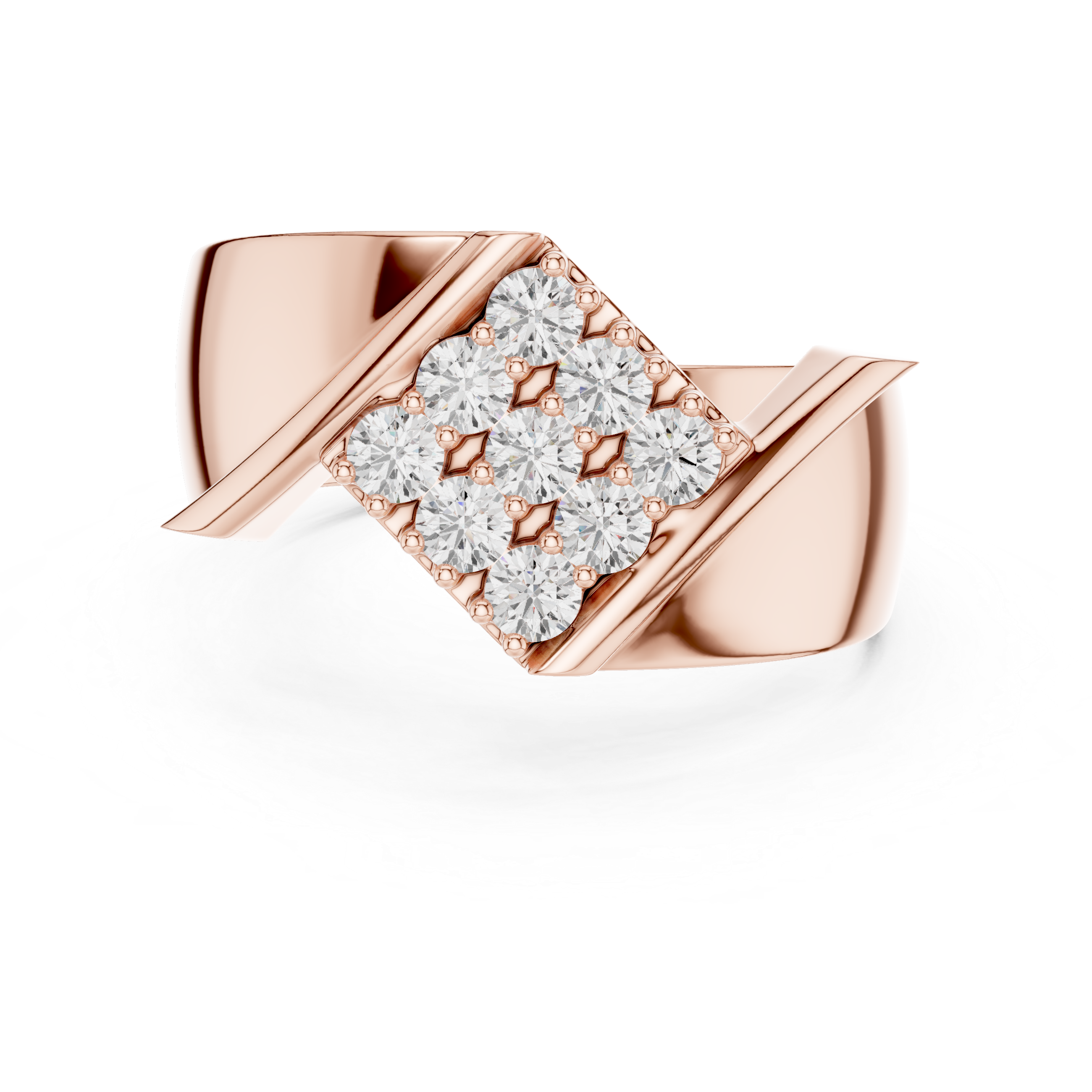 Diamond Cluster Men's Signet Ring