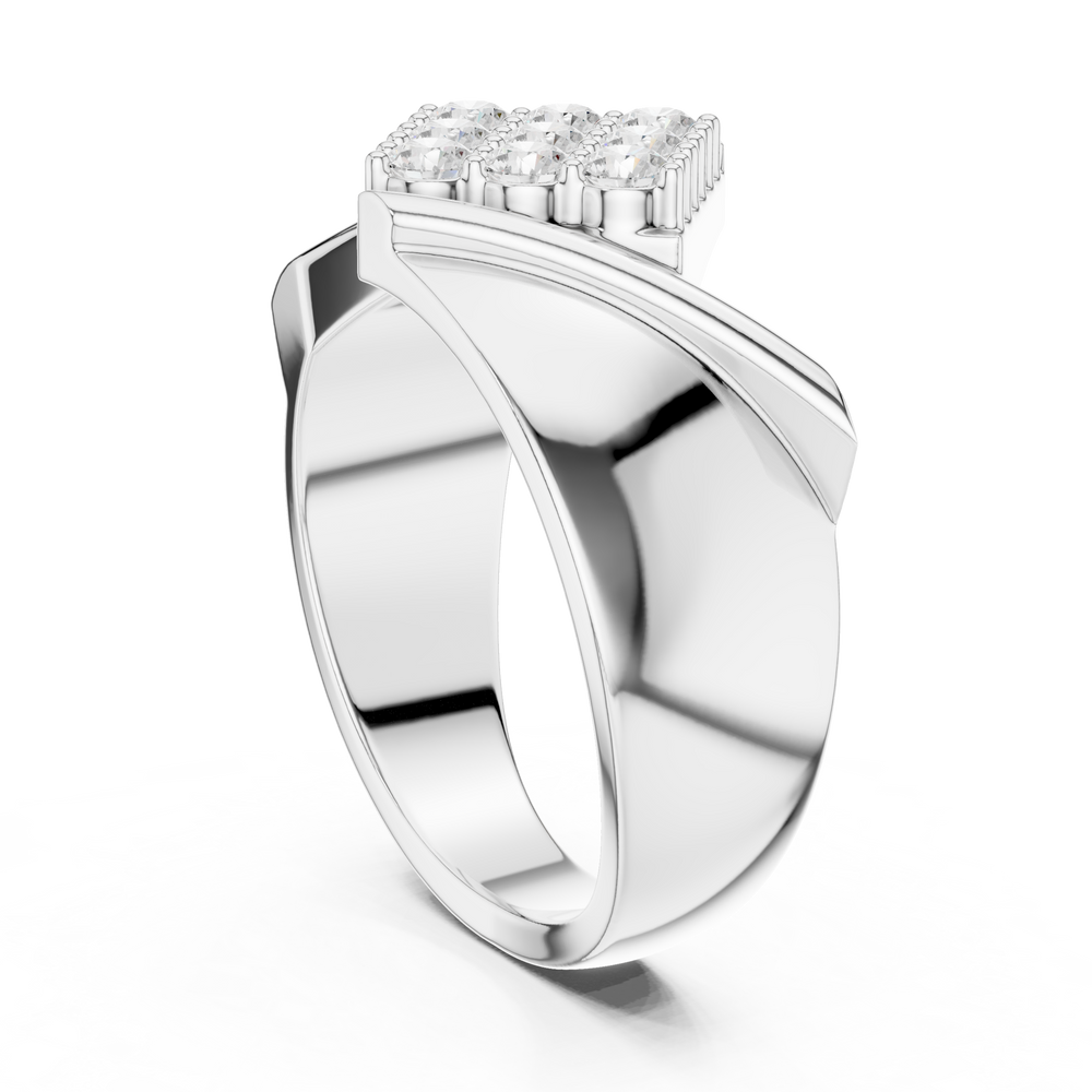 Diamond Cluster Men's Signet Ring