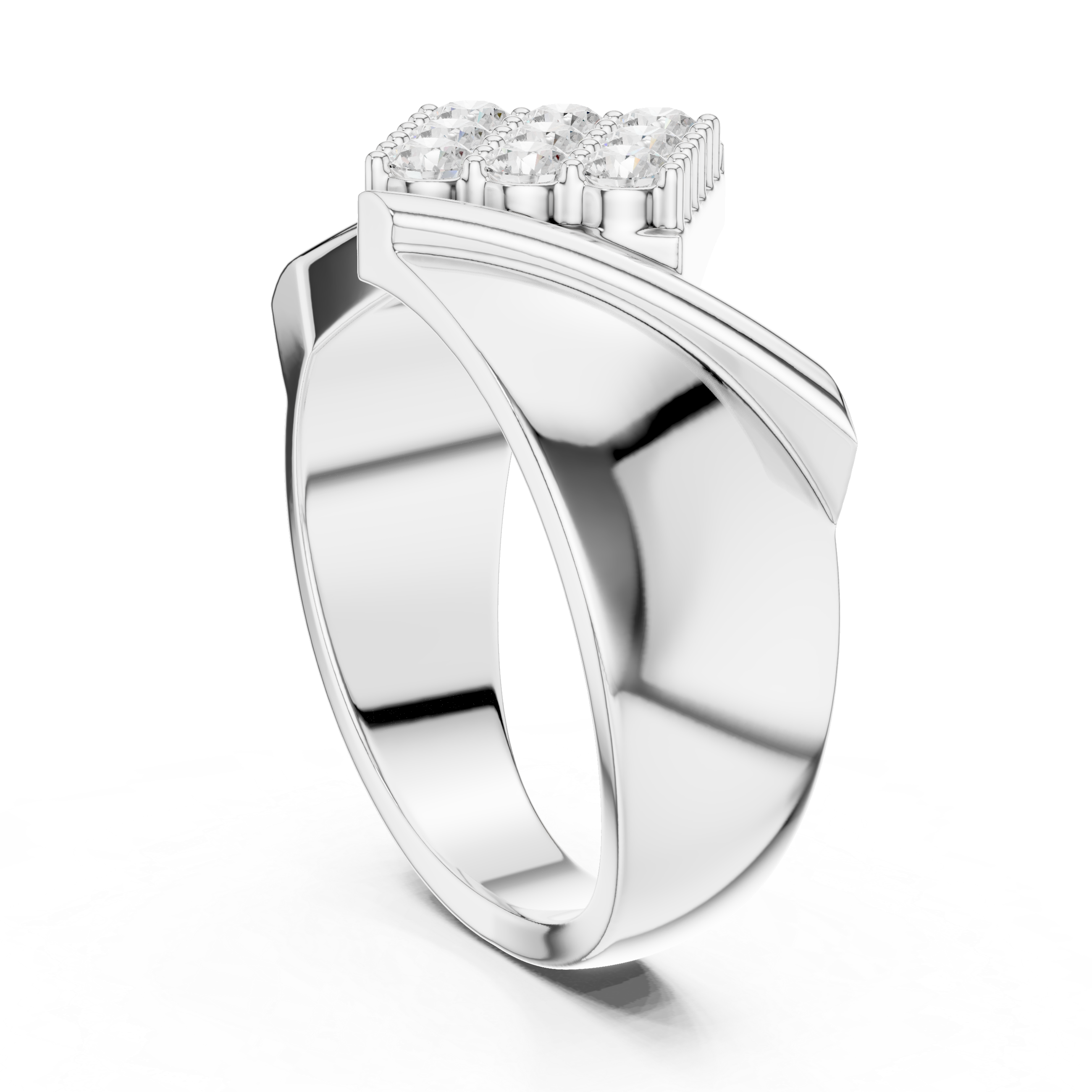 Diamond Cluster Men's Signet Ring