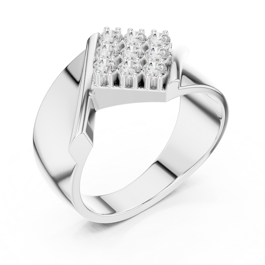 Diamond Cluster Men's Signet Ring