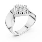 Diamond Cluster Men's Signet Ring