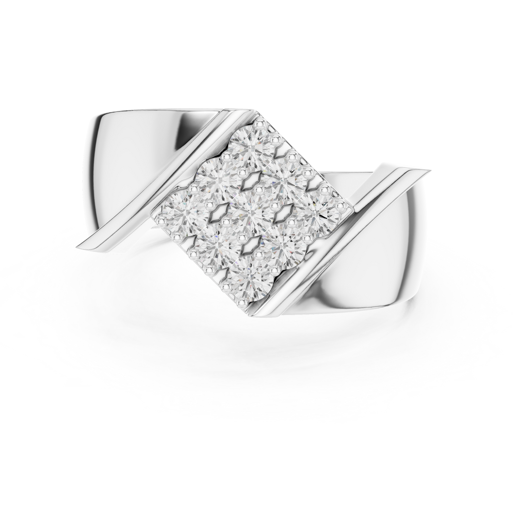 Diamond Cluster Men's Signet Ring