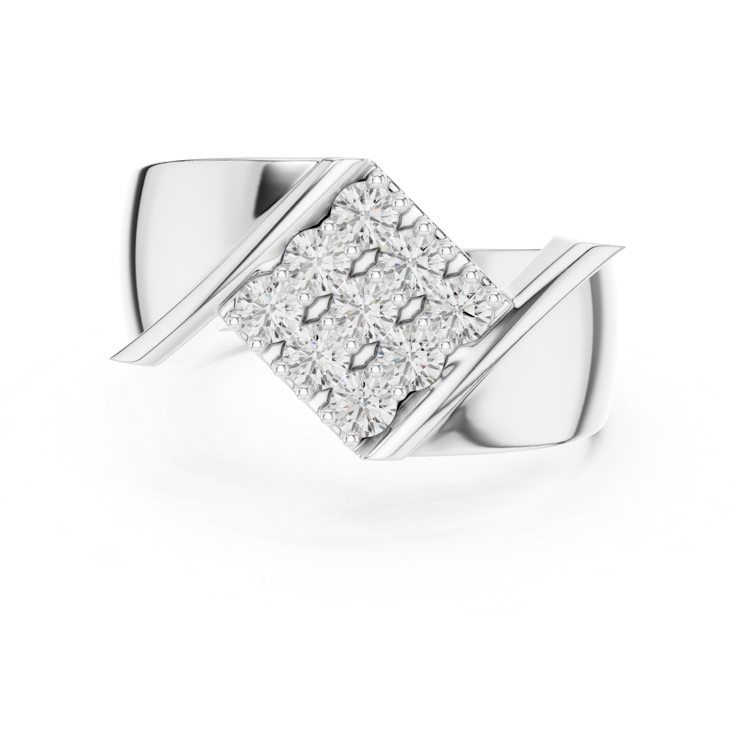 Diamond Cluster Men's Signet Ring