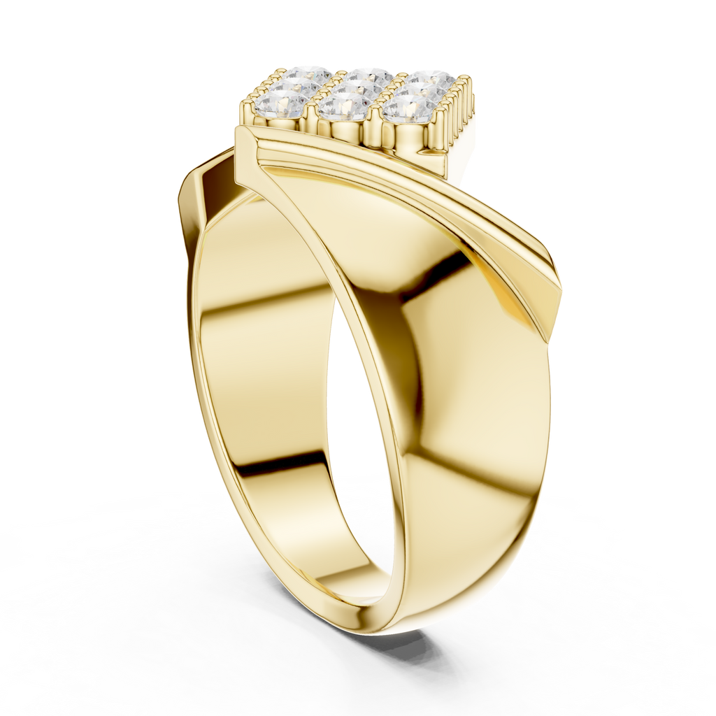 Diamond Cluster Men's Signet Ring