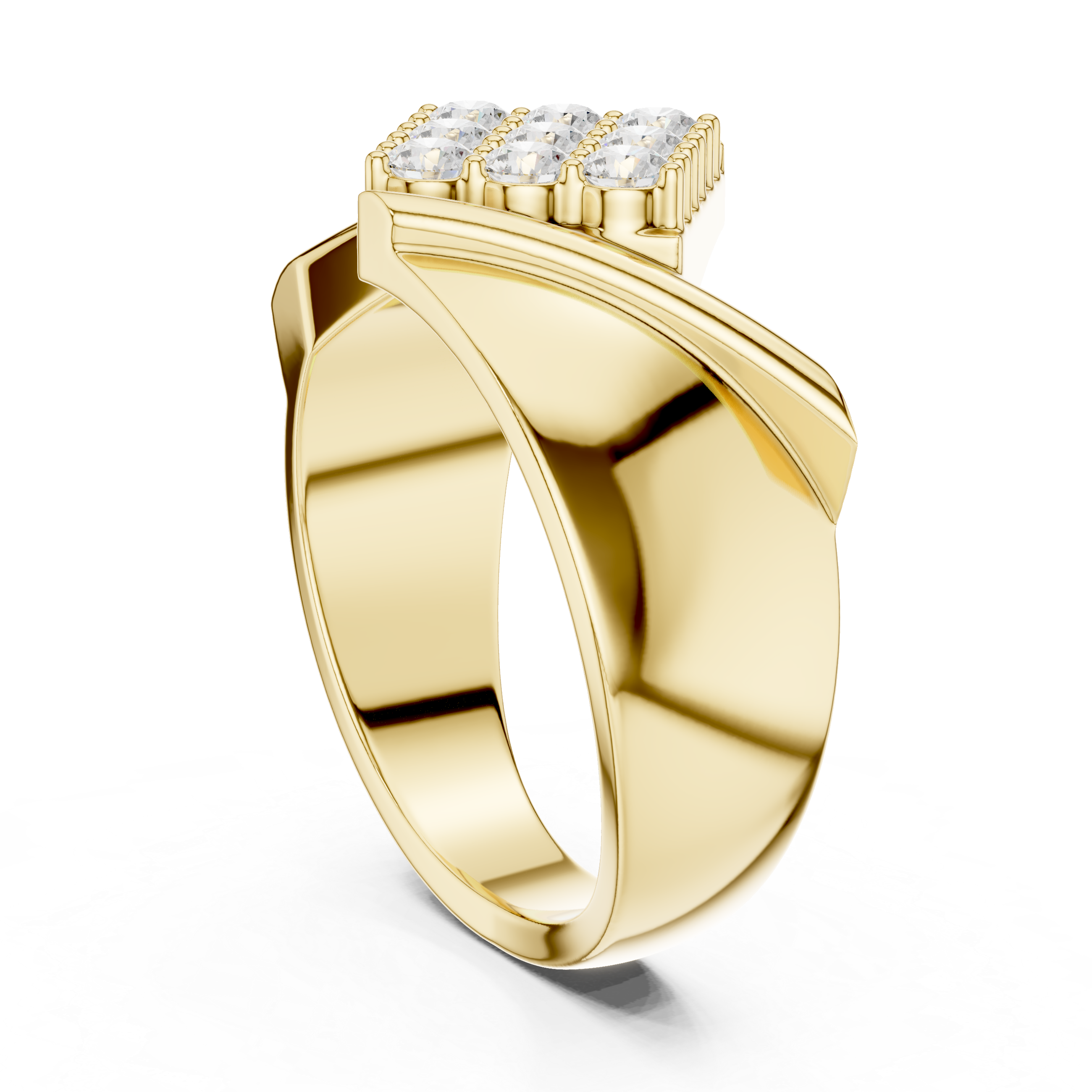 Diamond Cluster Men's Signet Ring