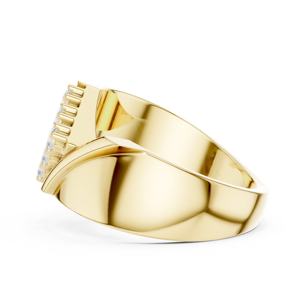 Diamond Cluster Men's Signet Ring