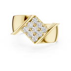 Diamond Cluster Men's Signet Ring