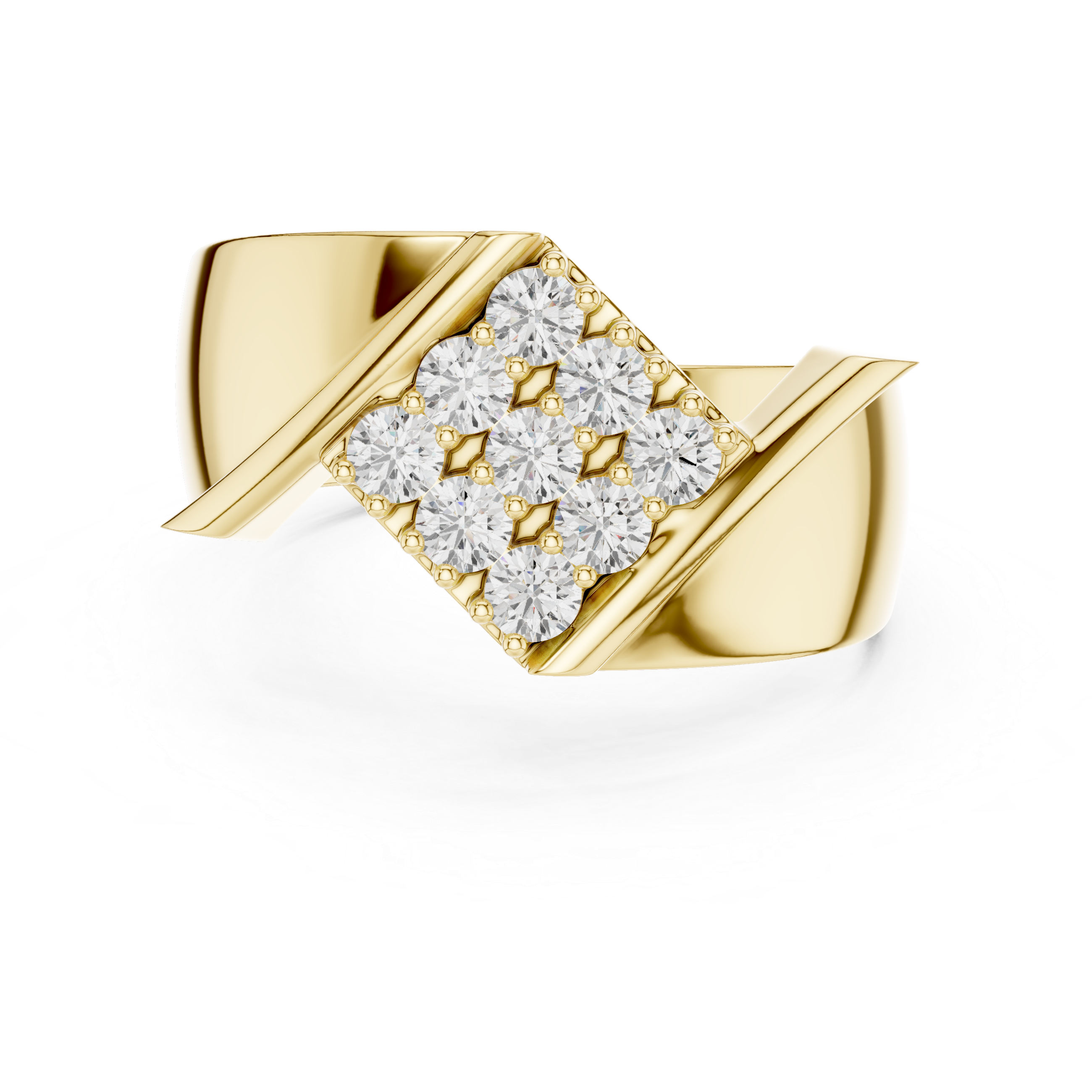 Diamond Cluster Men's Signet Ring