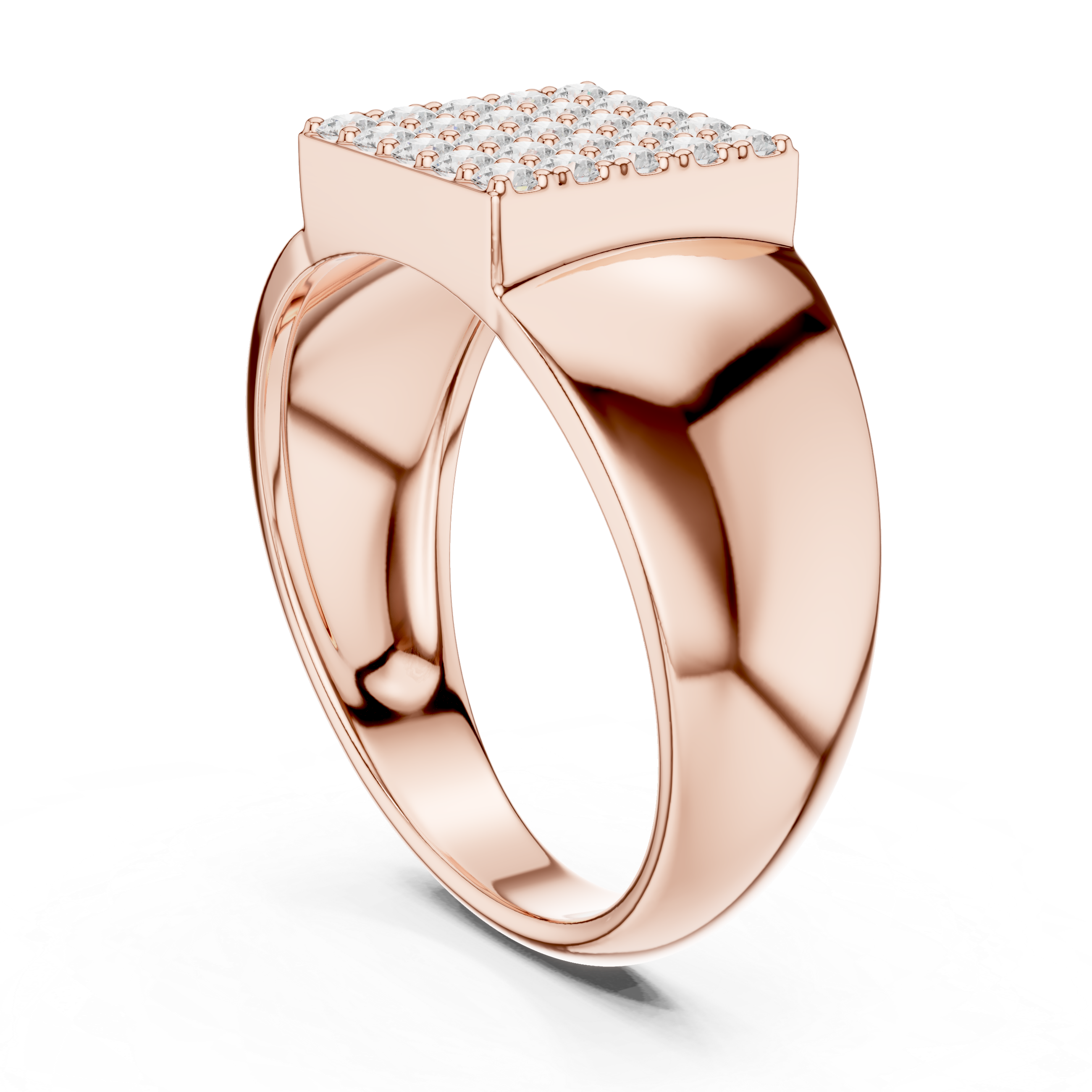 Diamond Cluster Men's Signet Ring