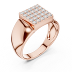 Diamond Cluster Men's Signet Ring