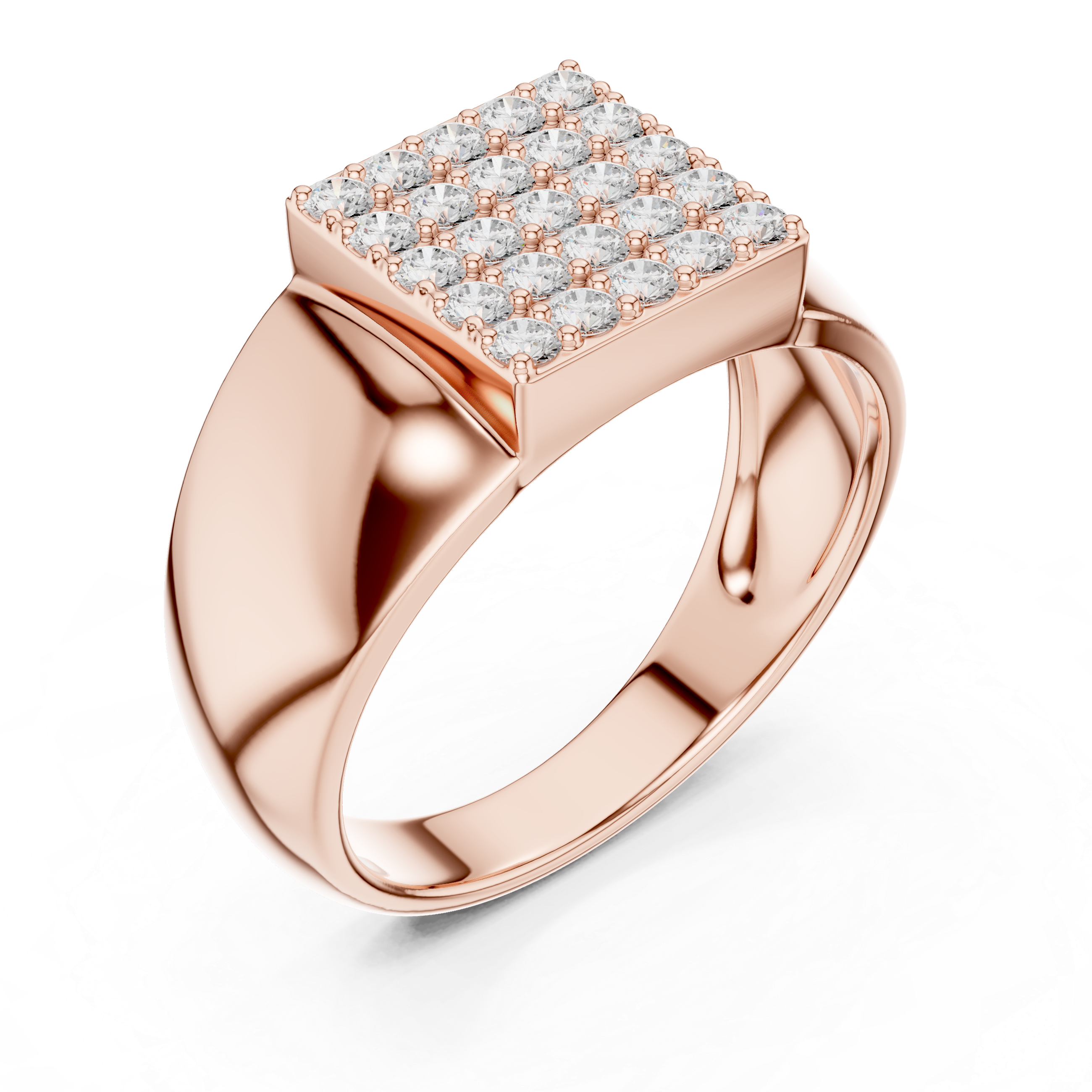 Diamond Cluster Men's Signet Ring