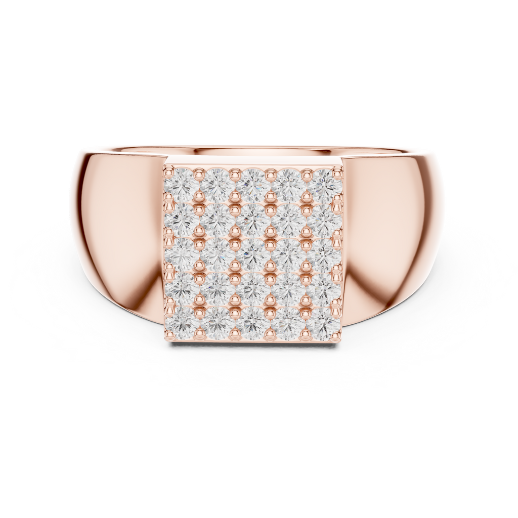 Diamond Cluster Men's Signet Ring
