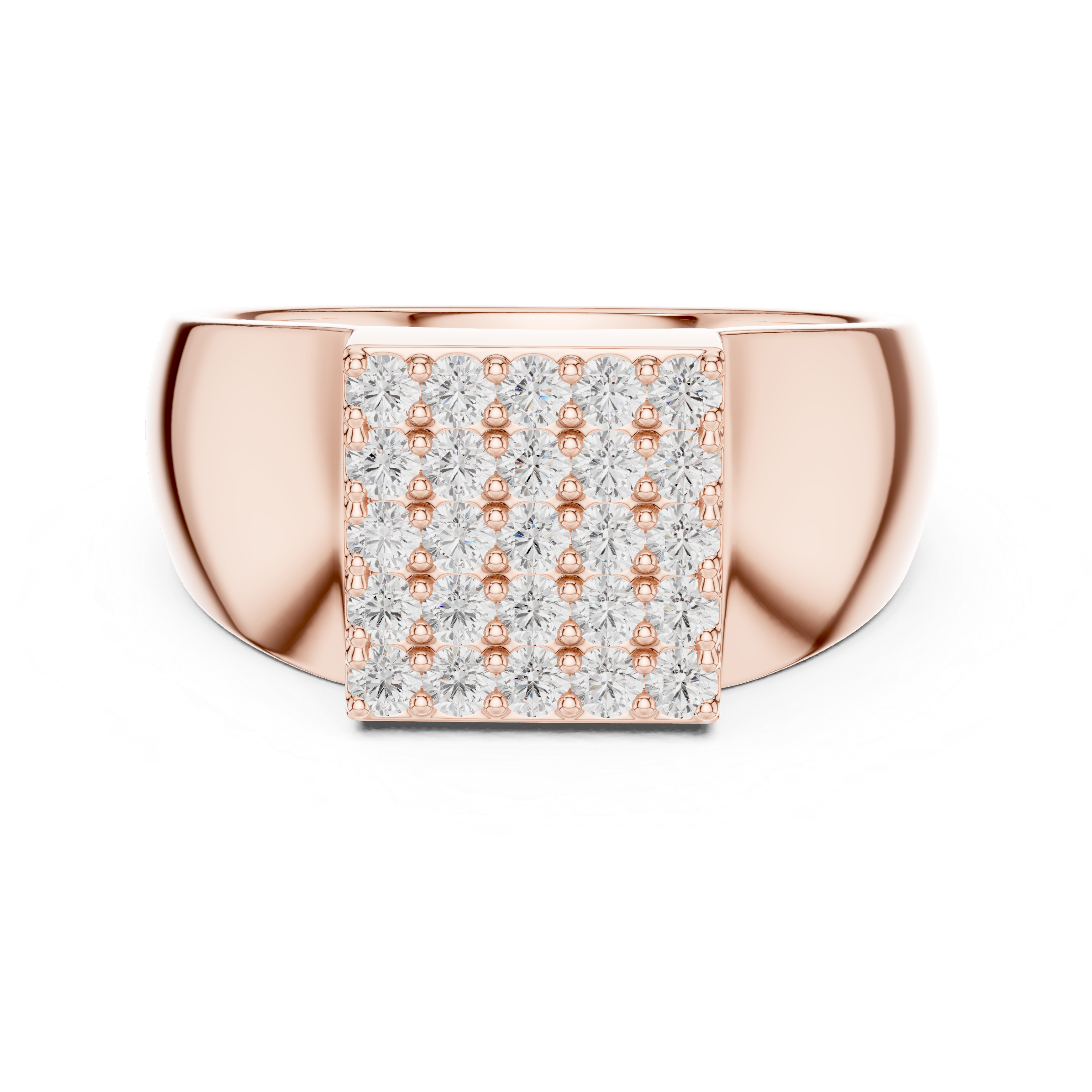 Diamond Cluster Men's Signet Ring