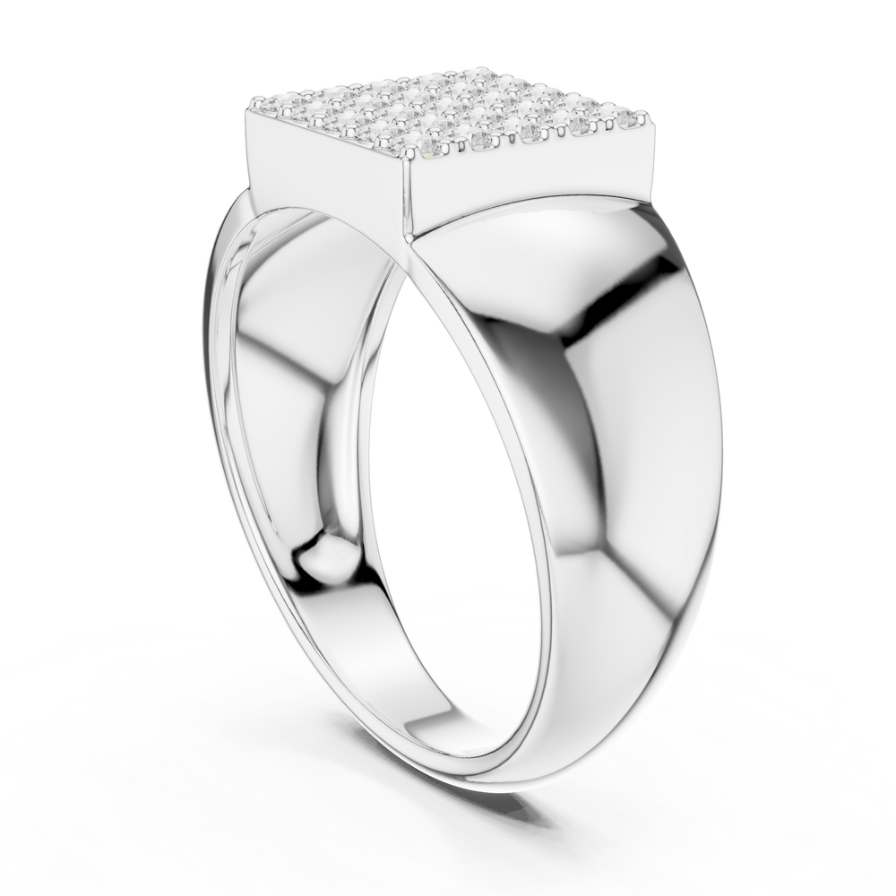 Diamond Cluster Men's Signet Ring