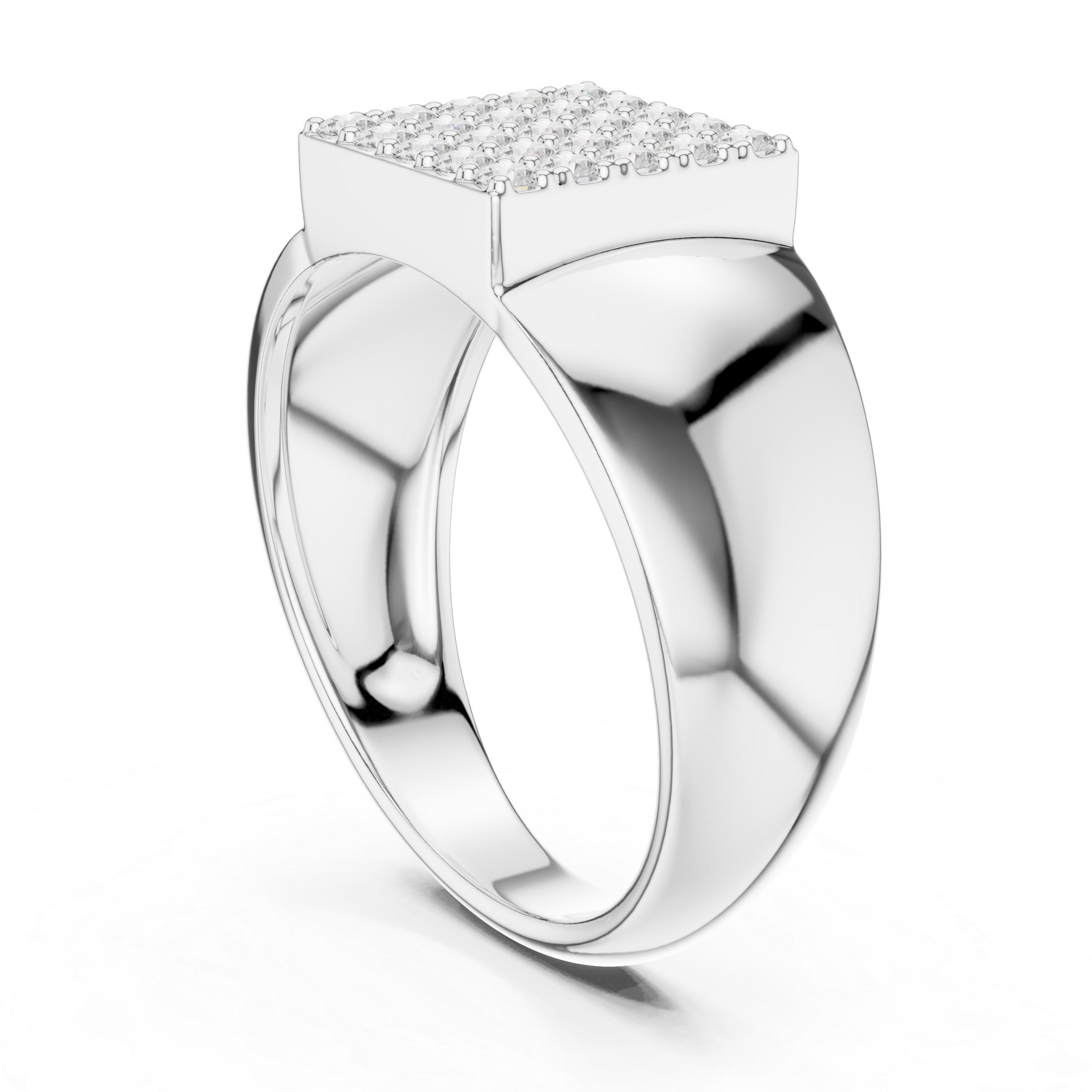 Diamond Cluster Men's Signet Ring