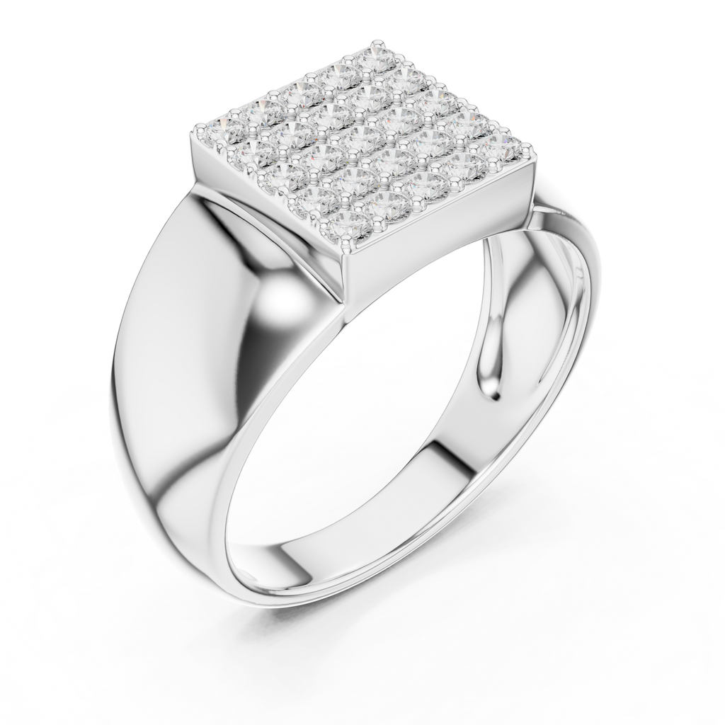 Diamond Cluster Men's Signet Ring