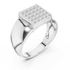 Diamond Cluster Men's Signet Ring