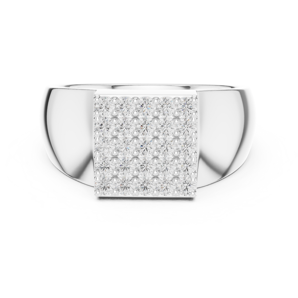 Diamond Cluster Men's Signet Ring
