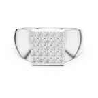 Diamond Cluster Men's Signet Ring