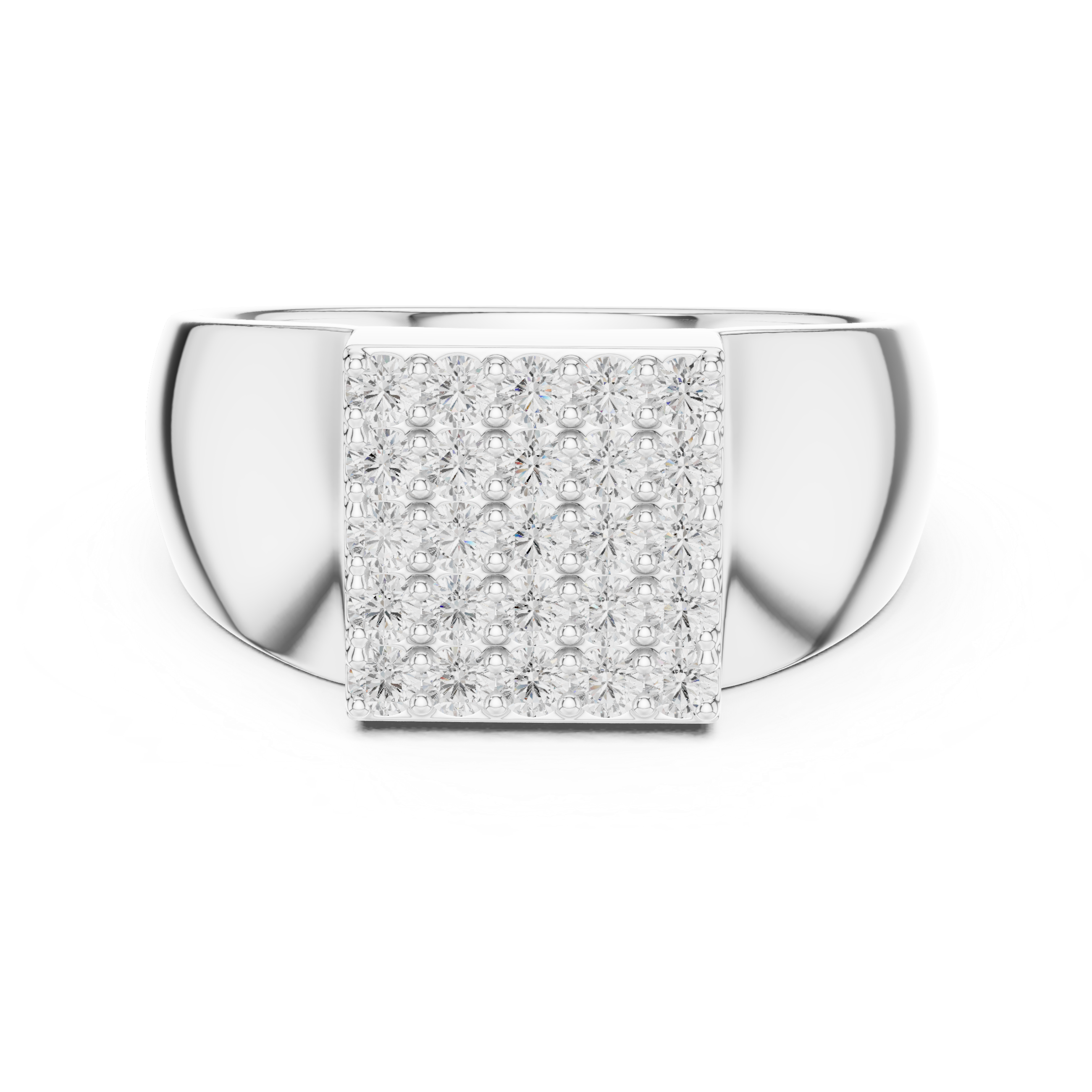 Diamond Cluster Men's Signet Ring