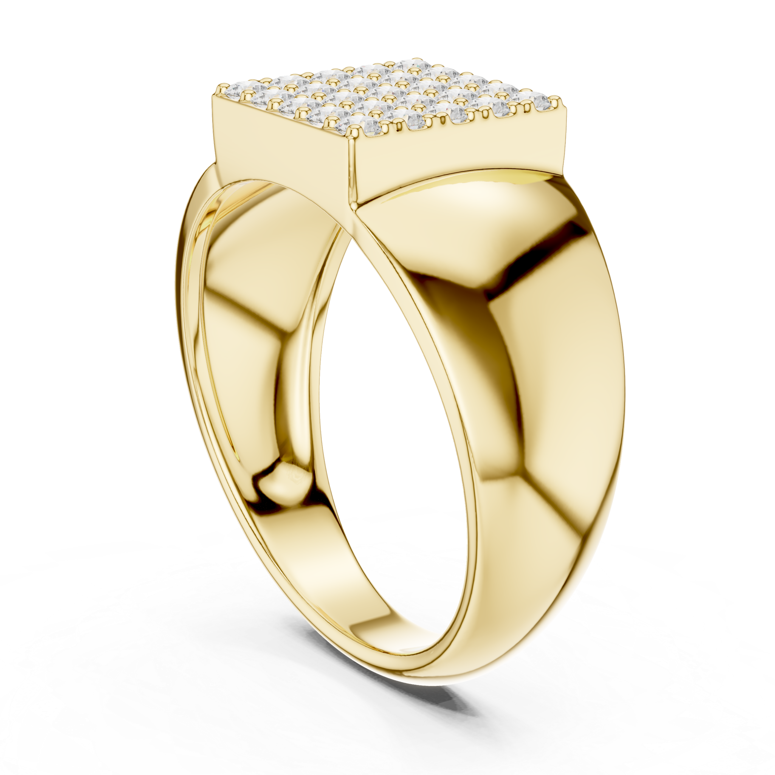 Diamond Cluster Men's Signet Ring