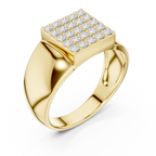 Diamond Cluster Men's Signet Ring