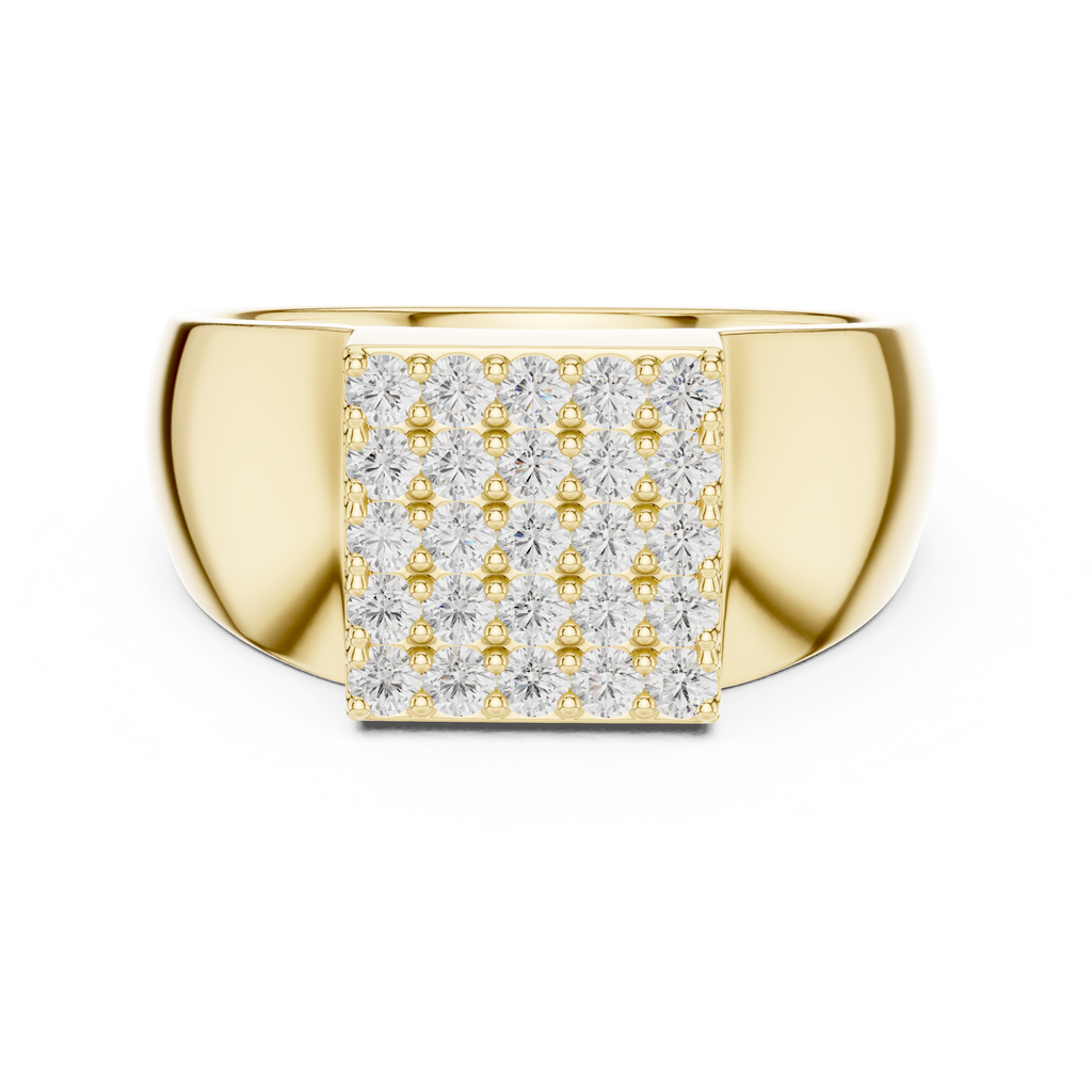 Diamond Cluster Men's Signet Ring