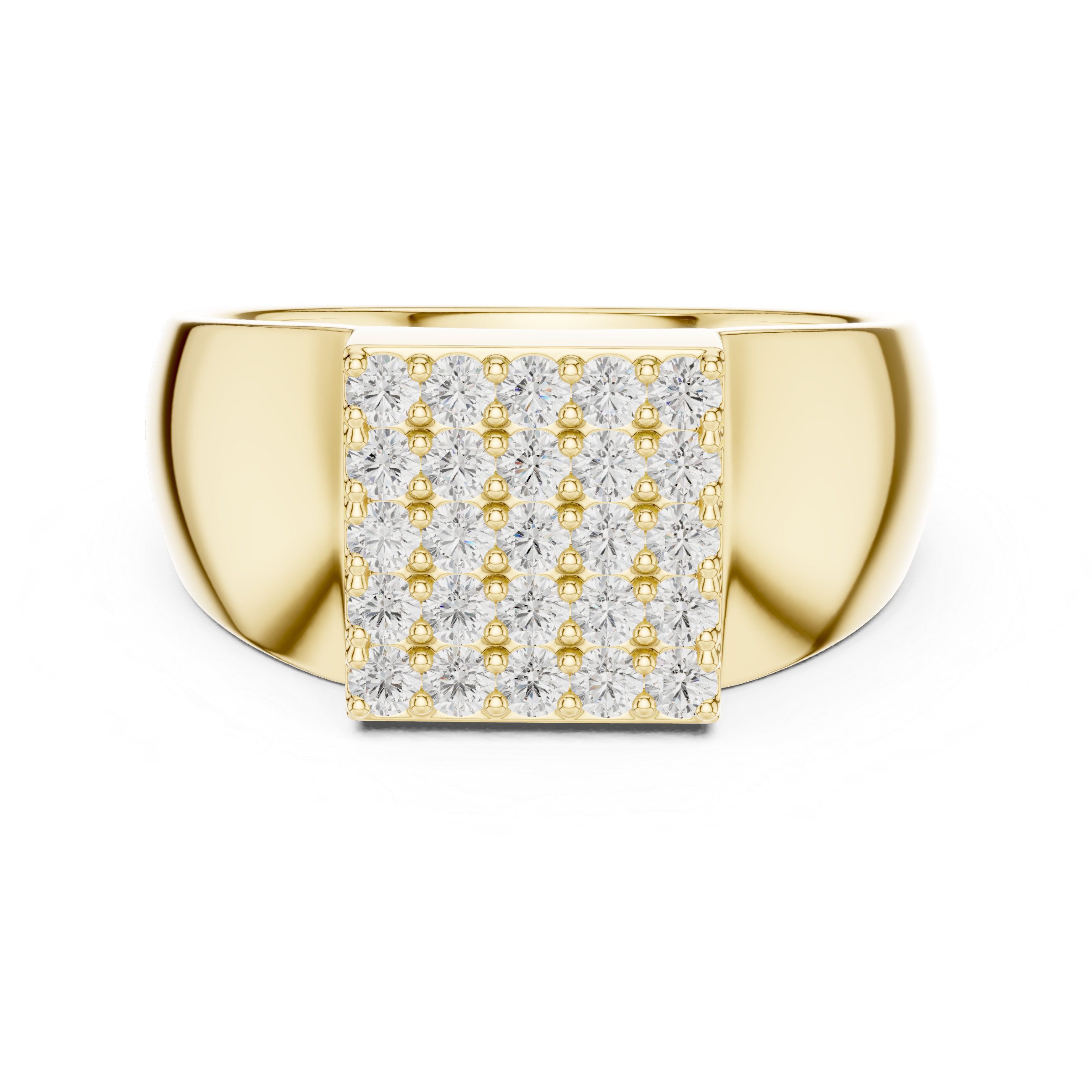 Diamond Cluster Men's Signet Ring