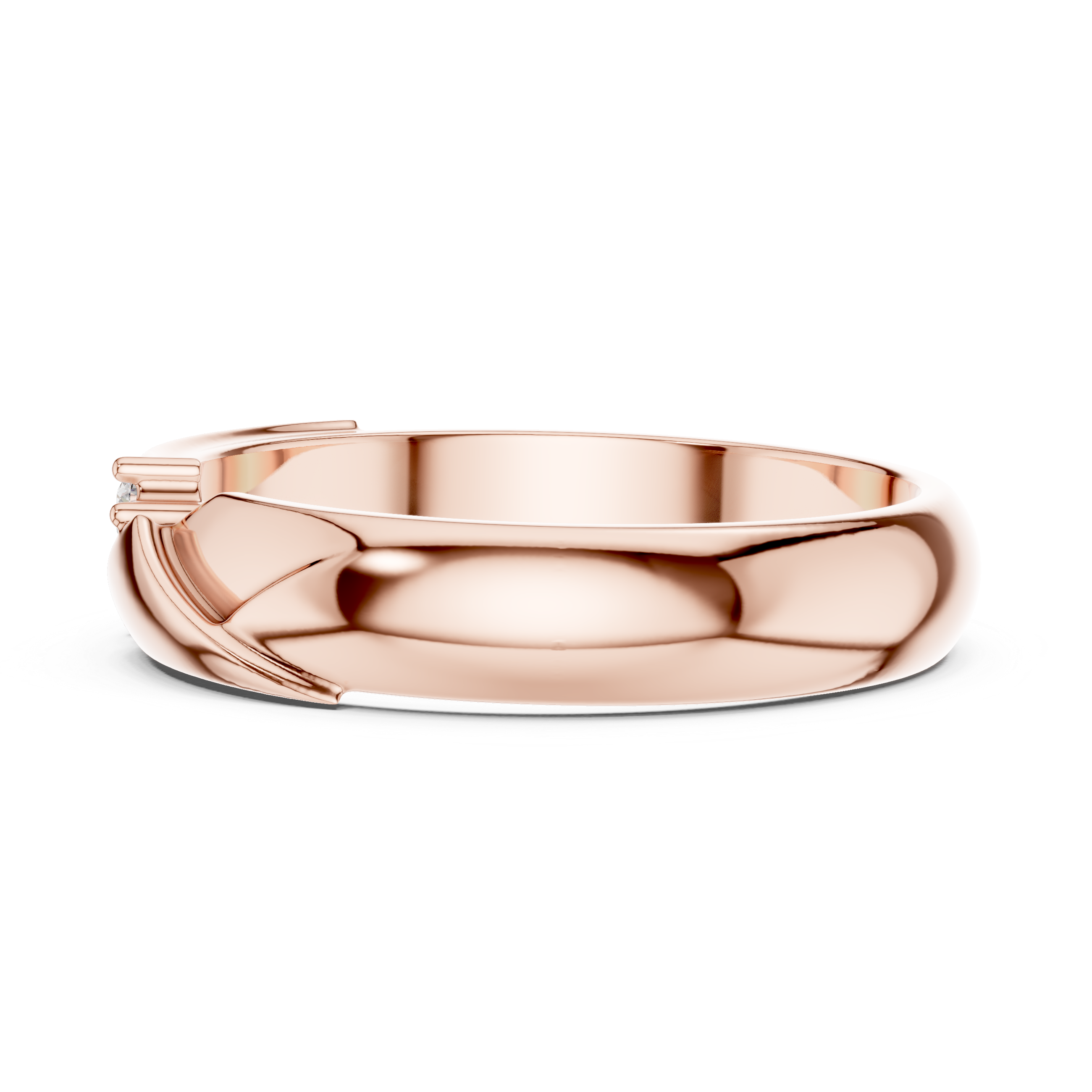 Three Stone Diamond Men's Wedding Band