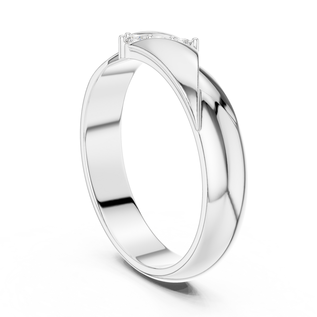 Three Stone Diamond Men's Wedding Band