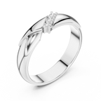 Three Stone Diamond Men's Wedding Band