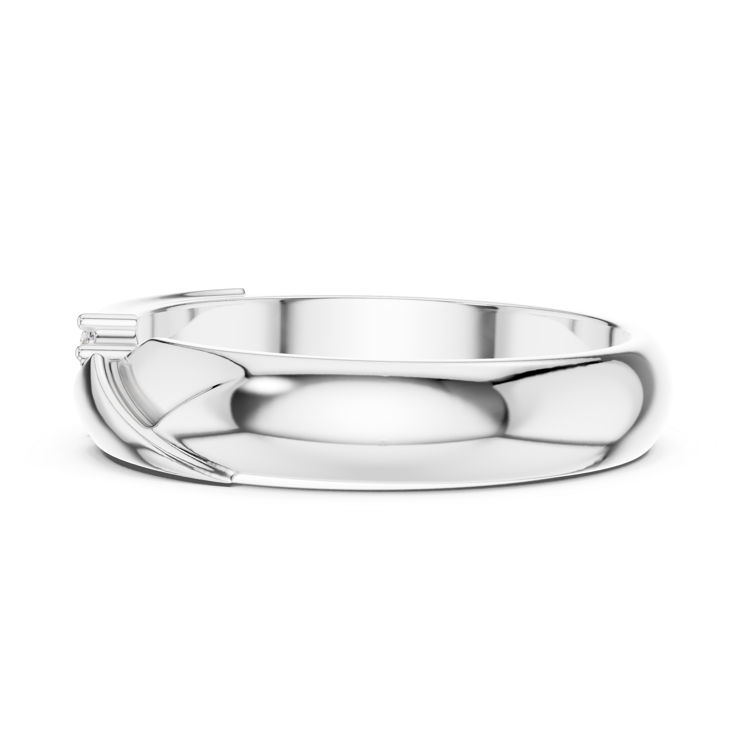 Three Stone Diamond Men's Wedding Band