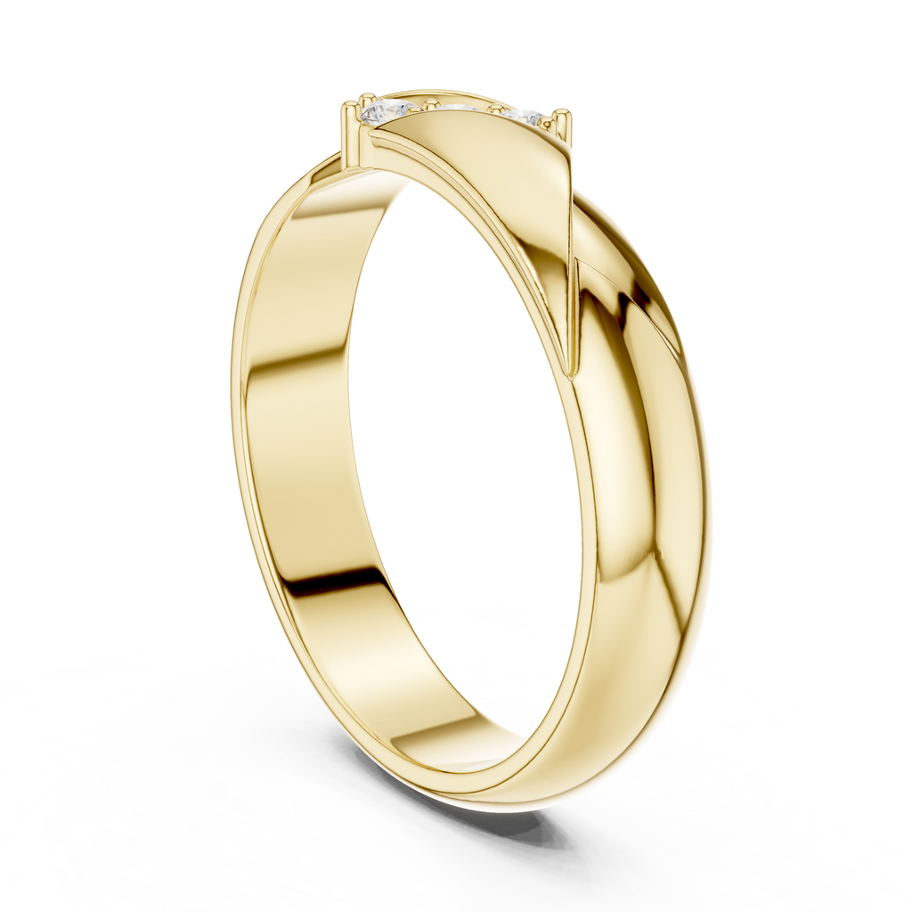 Three Stone Diamond Men's Wedding Band