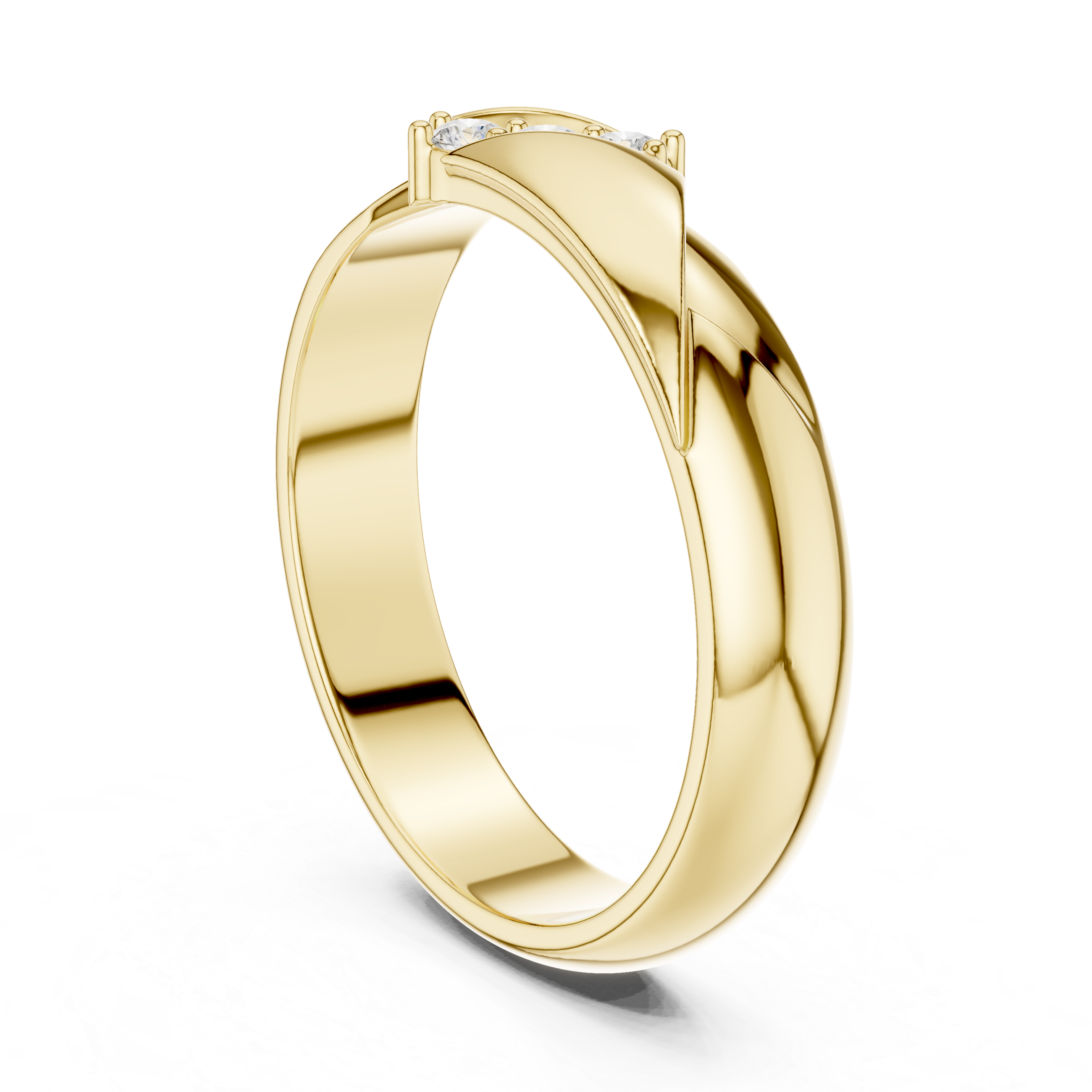 Three Stone Diamond Men's Wedding Band