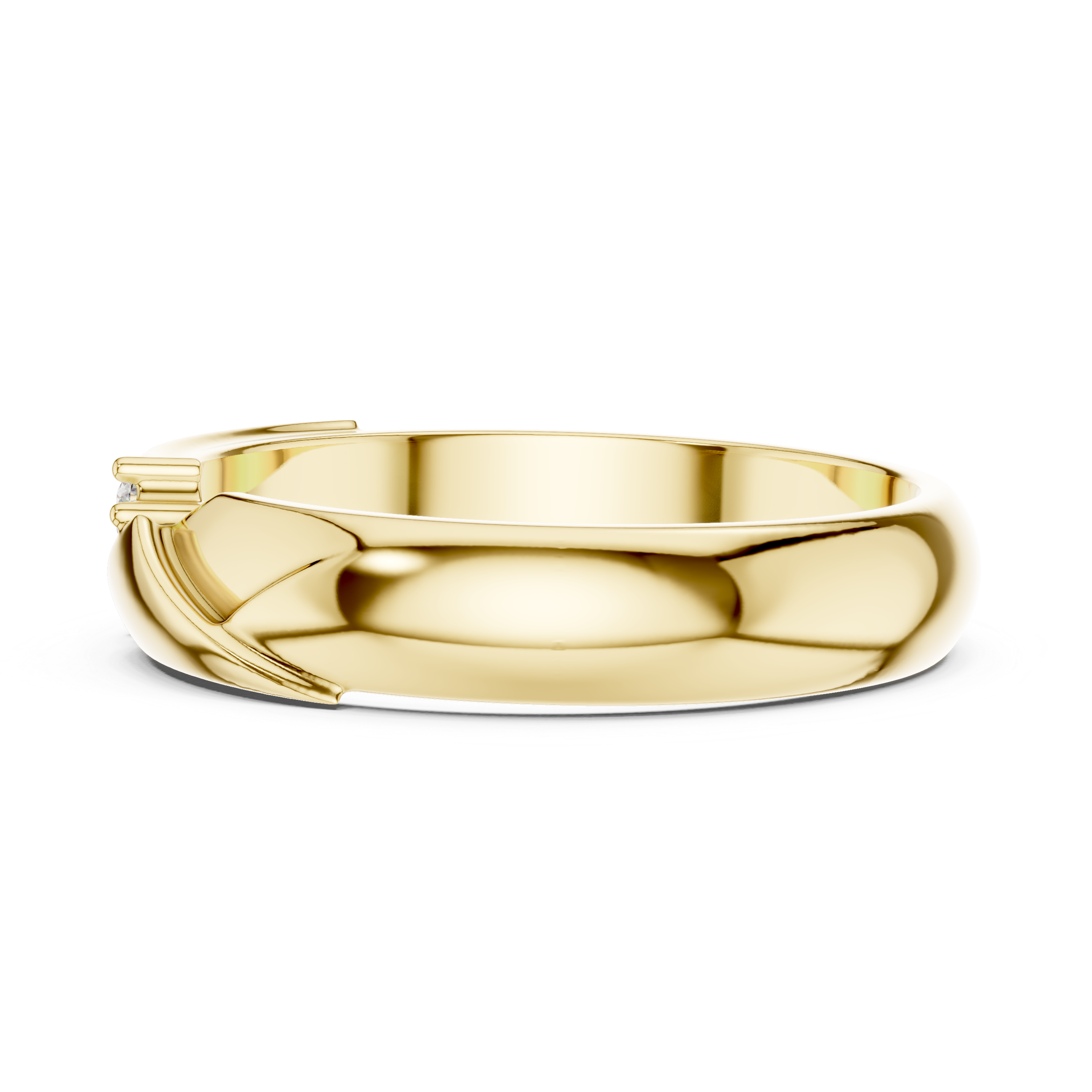 Three Stone Diamond Men's Wedding Band