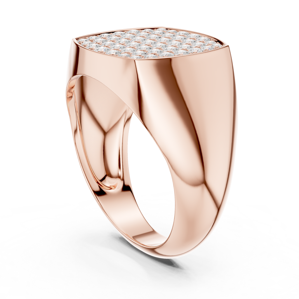 0.70 CT Diamond Cluster Signet Ring for Men