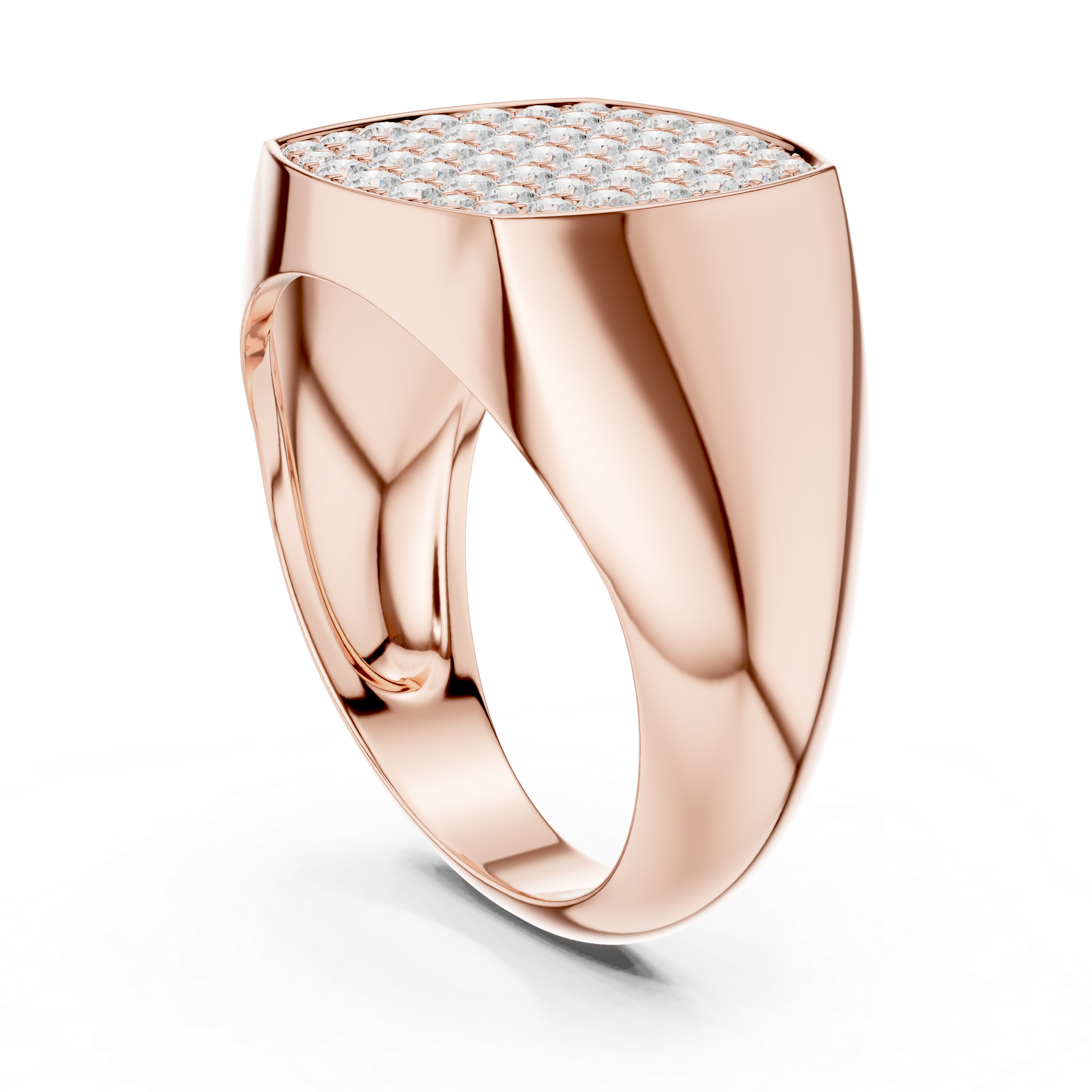 0.70 CT Diamond Cluster Signet Ring for Men